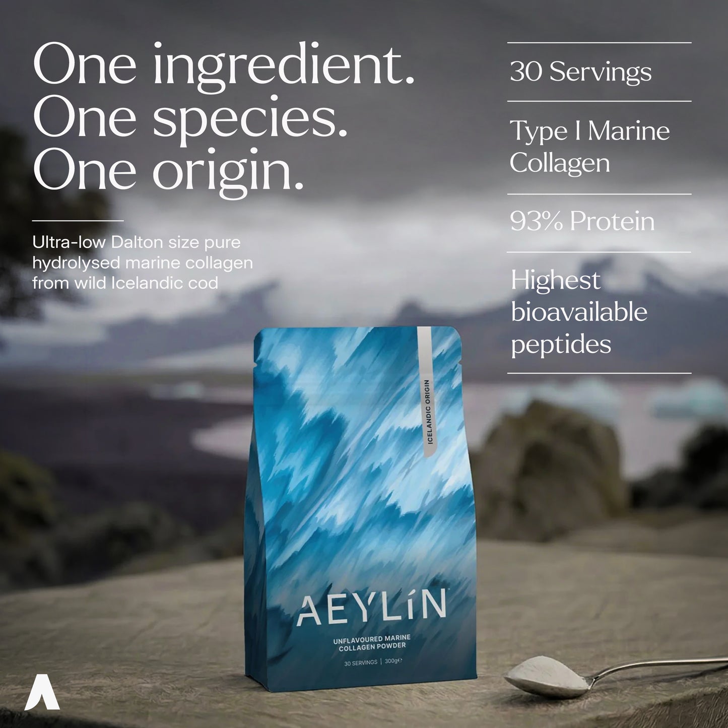 AEYLíN Marine Collagen Powder, Wild Icelandic Cod, 300g — Pre-Order