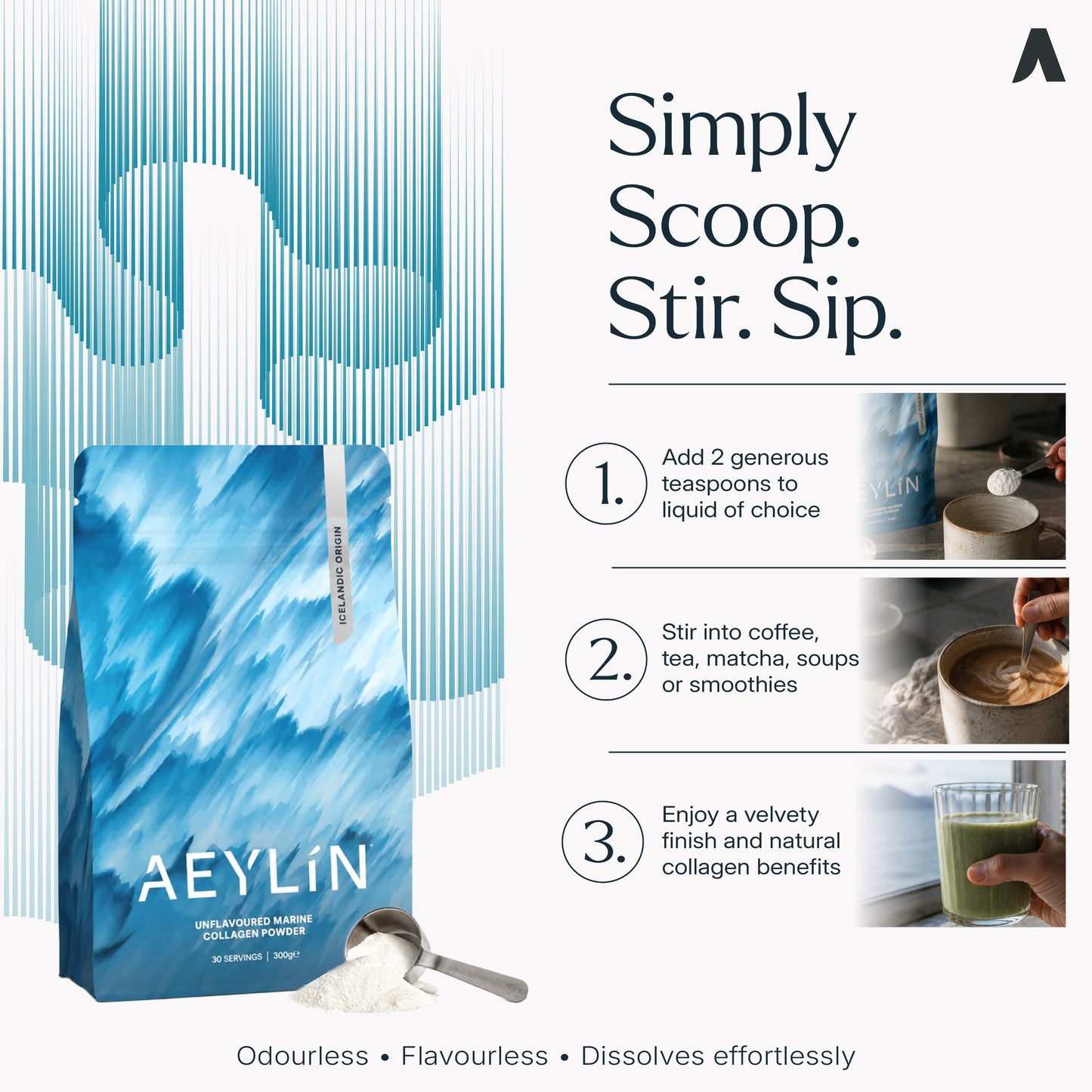 AEYLíN Marine Collagen Powder, Wild Icelandic Cod, 300g — Pre-Order