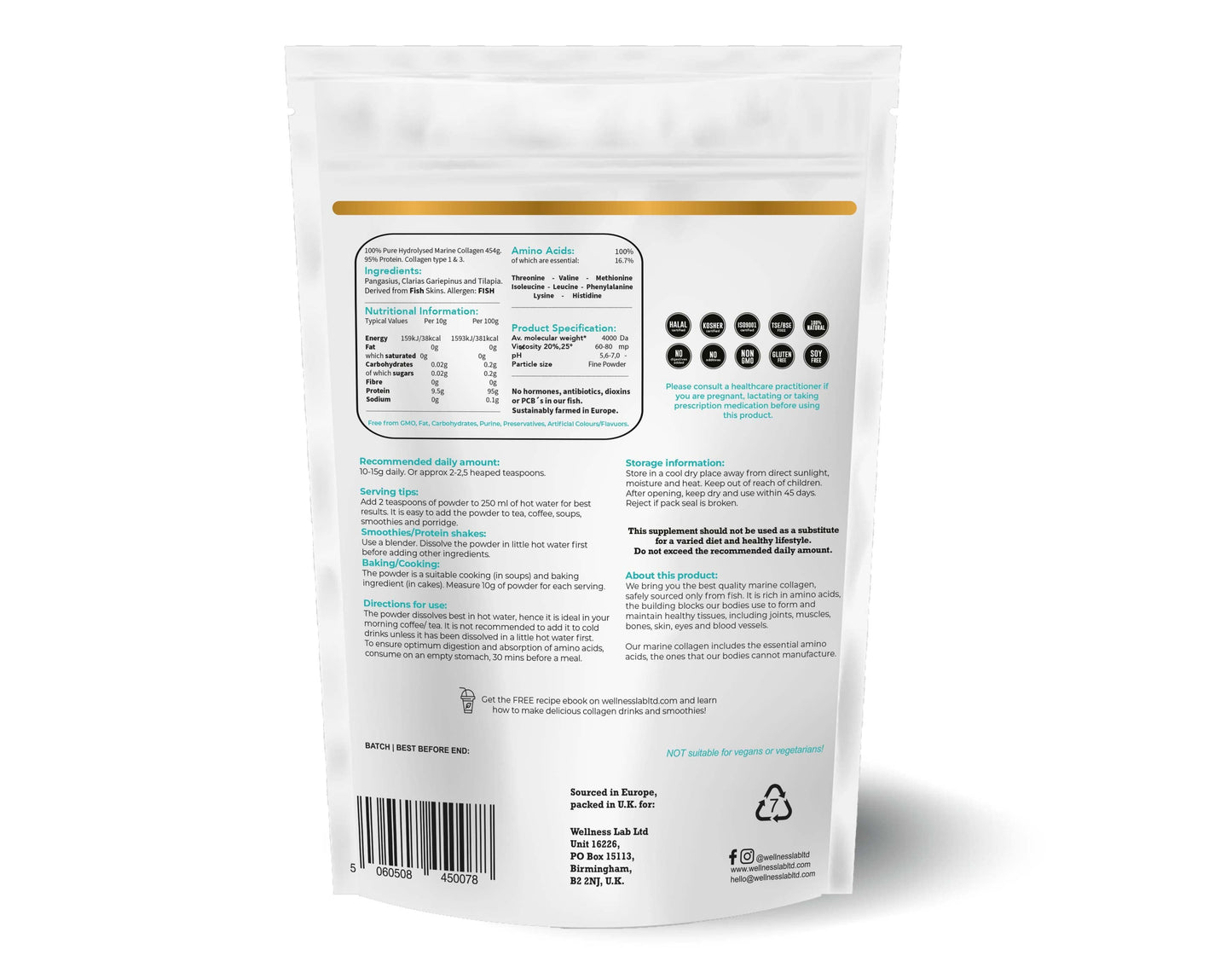 3x POUCH Marine Collagen Powder - Wellness Lab®