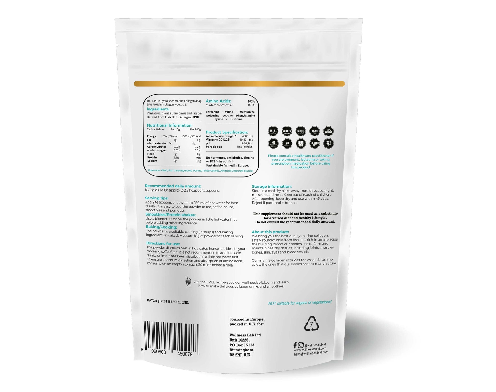 3x POUCH Marine Collagen Powder - Wellness Lab®